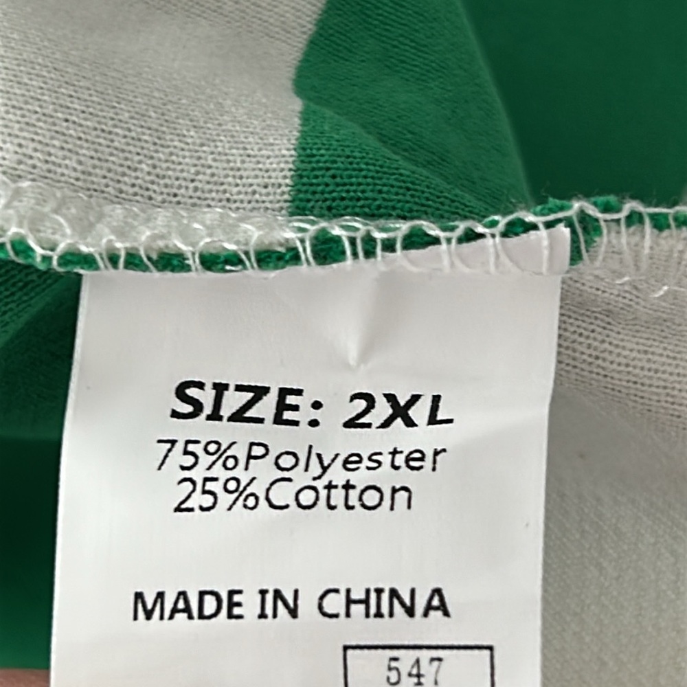 π Green & Cream Striped Rugby Shirt Partial Zip-Up Size 2XL New Without Tag - Picture 13 of 14